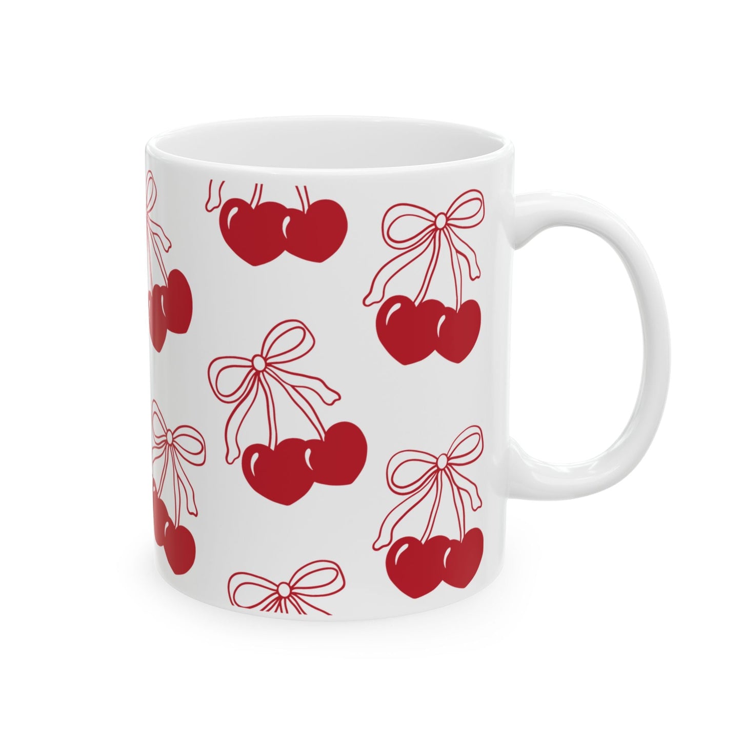 Cherry Hearts Ceramic Mug, (11oz, 15oz)