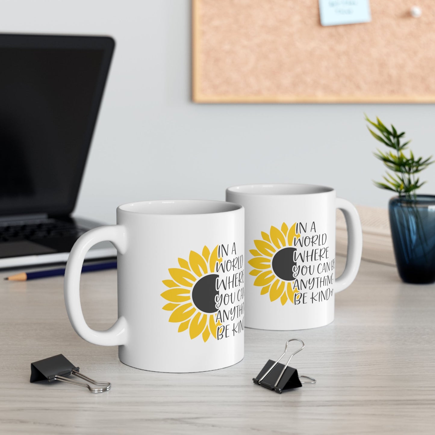 Be Kind Sunflower Ceramic Mug 11oz