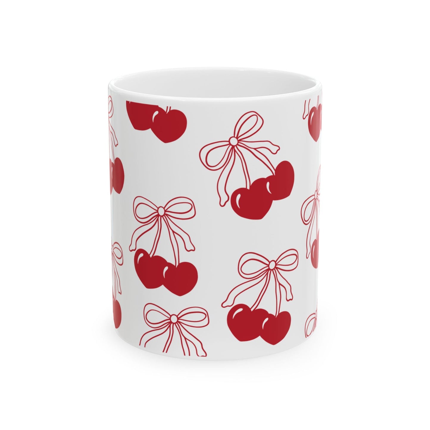 Cherry Hearts Ceramic Mug, (11oz, 15oz)