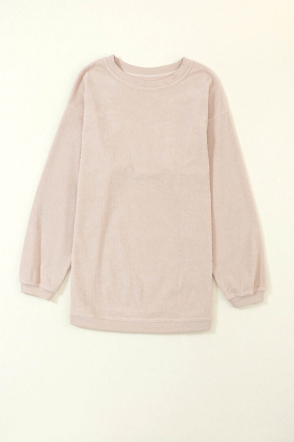 Strawberry Pink IN MY MERRY ERA Loose Fit Corded Sweatshirt