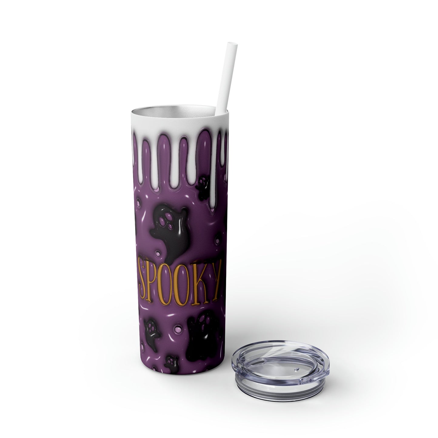 Inflated Spooky Skinny Tumbler with Straw, 20oz