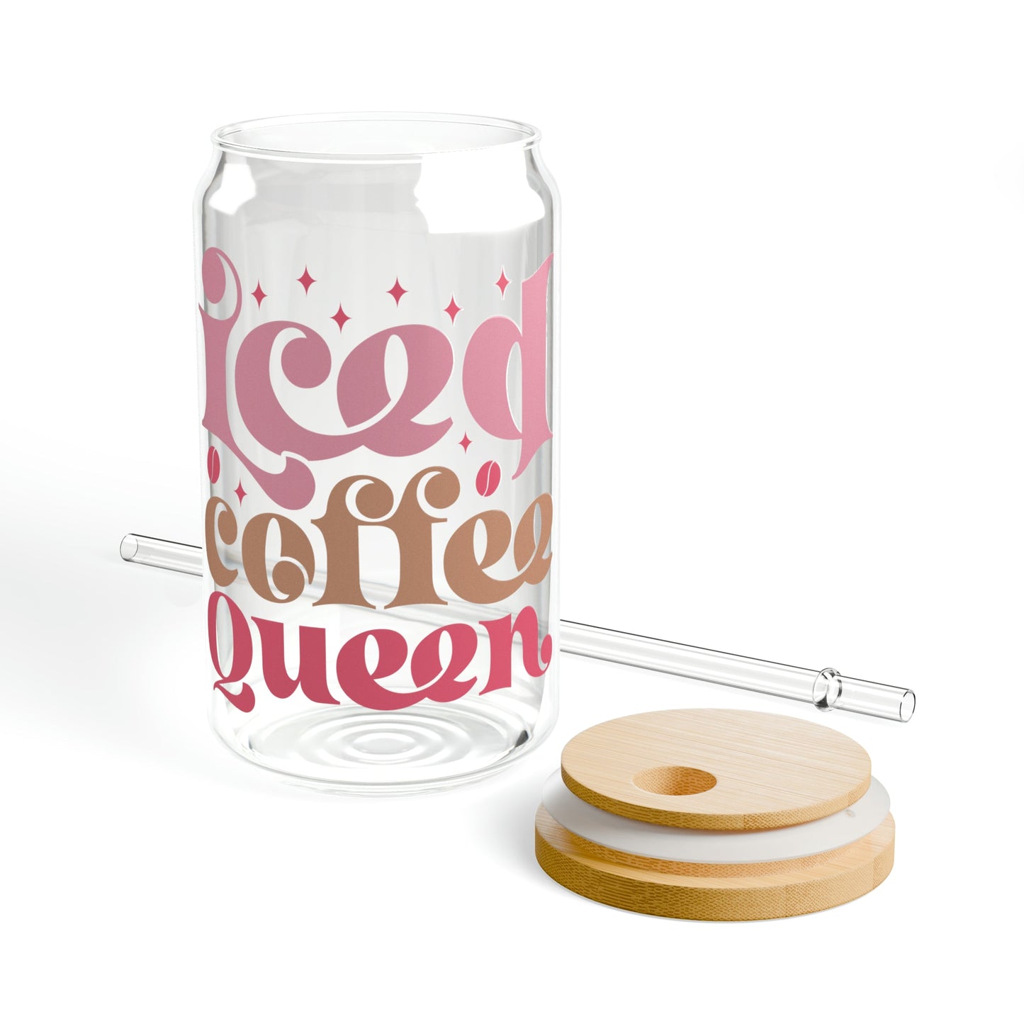 Iced Coffee Queen Sipper Glass, 16oz