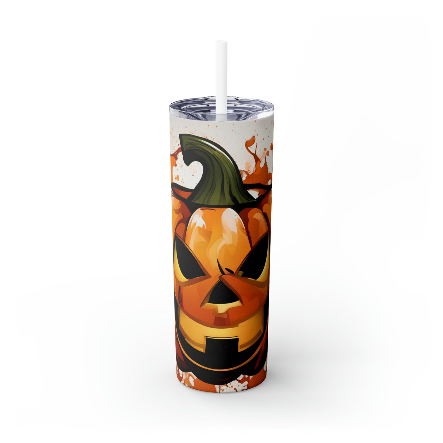 Jack O Skinny Tumbler with Straw, 20oz