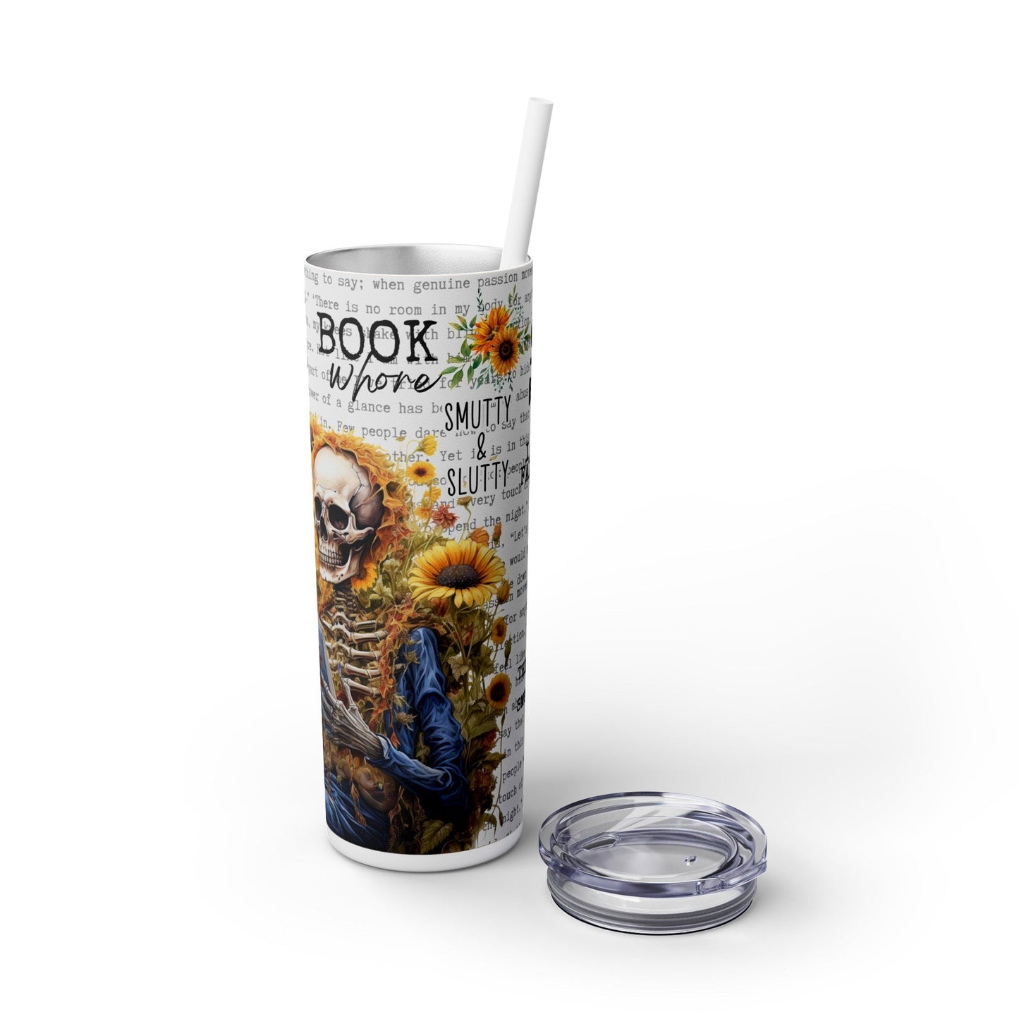 Smut Reader Skinny Tumbler with Straw, 20oz