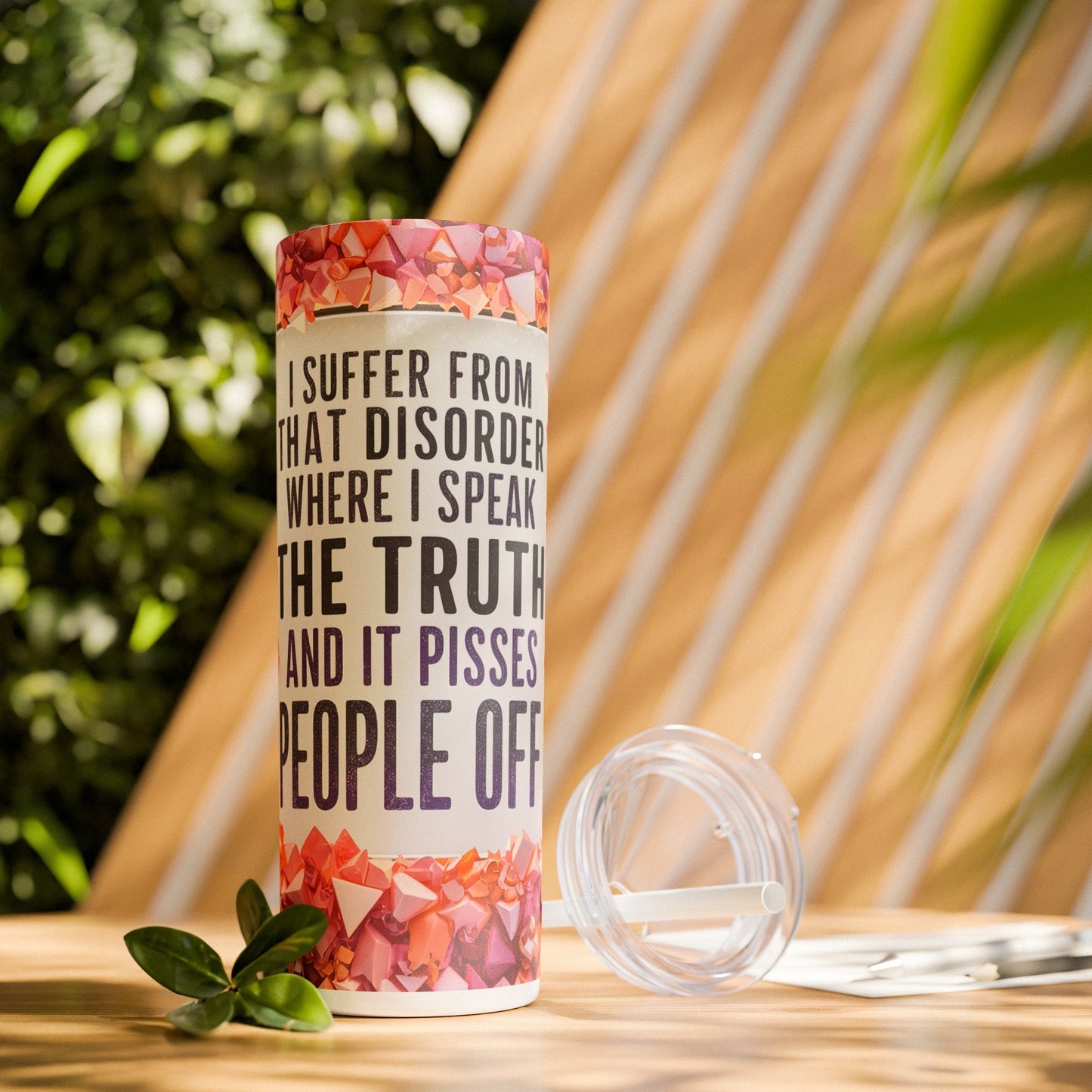 Speak the Truth Skinny Tumbler with Straw, 20oz