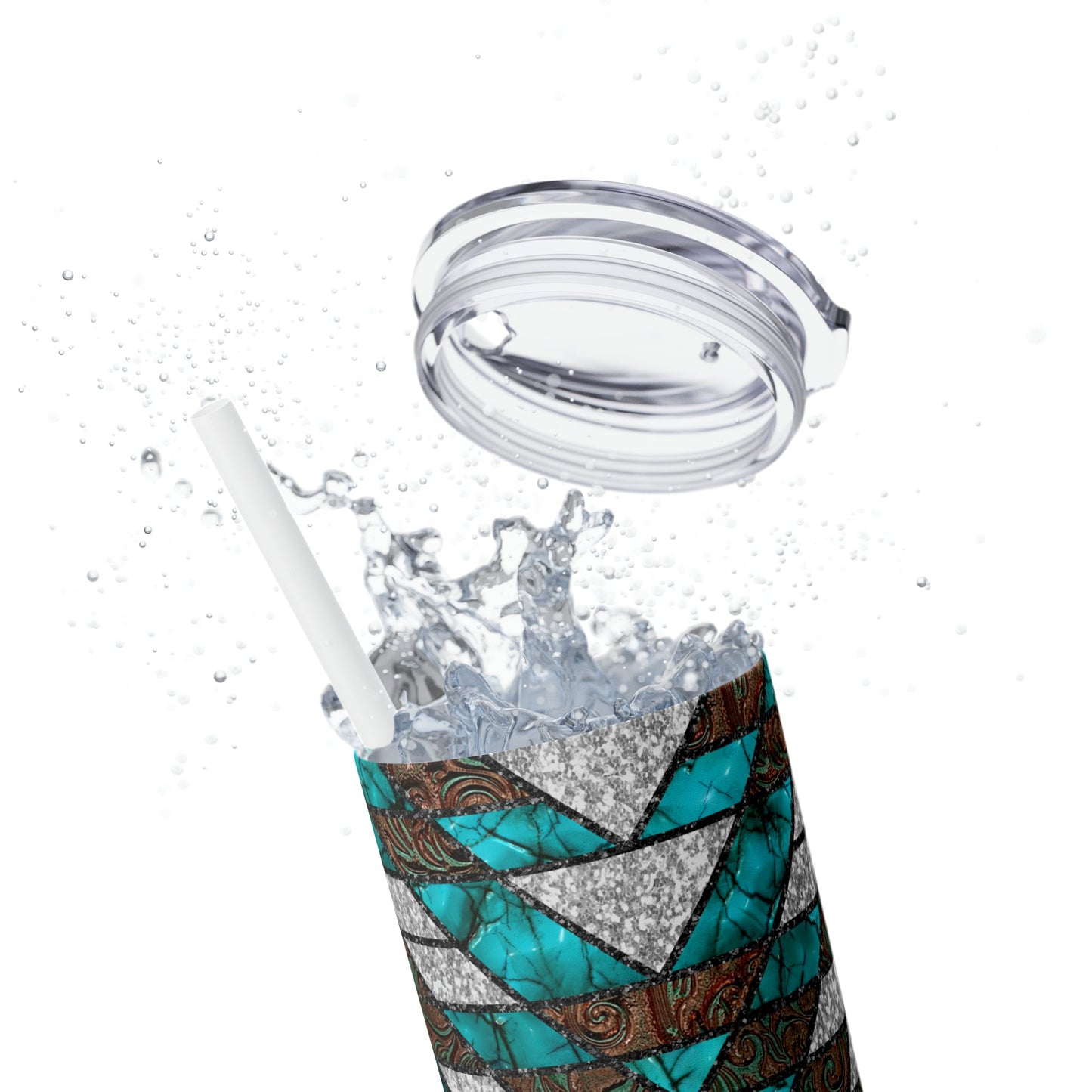 Southwest Pattern Skinny Tumbler with Straw, 20oz