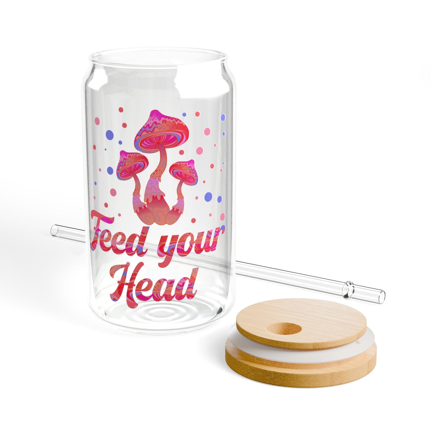 Feed Your Head Sipper Glass, 16oz