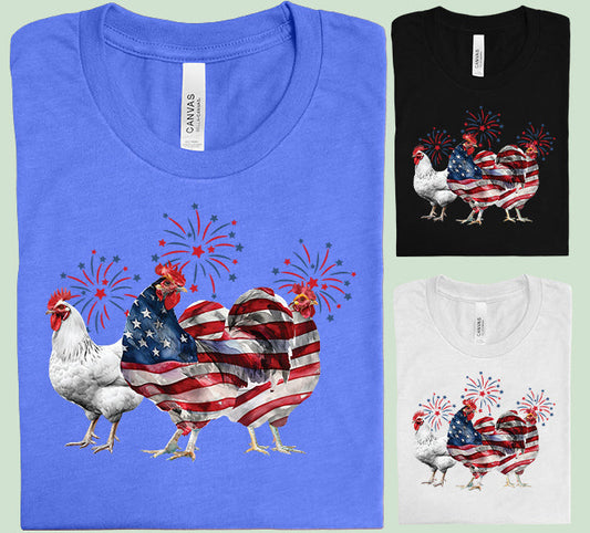 Patriotic Chickens - Graphic Tee