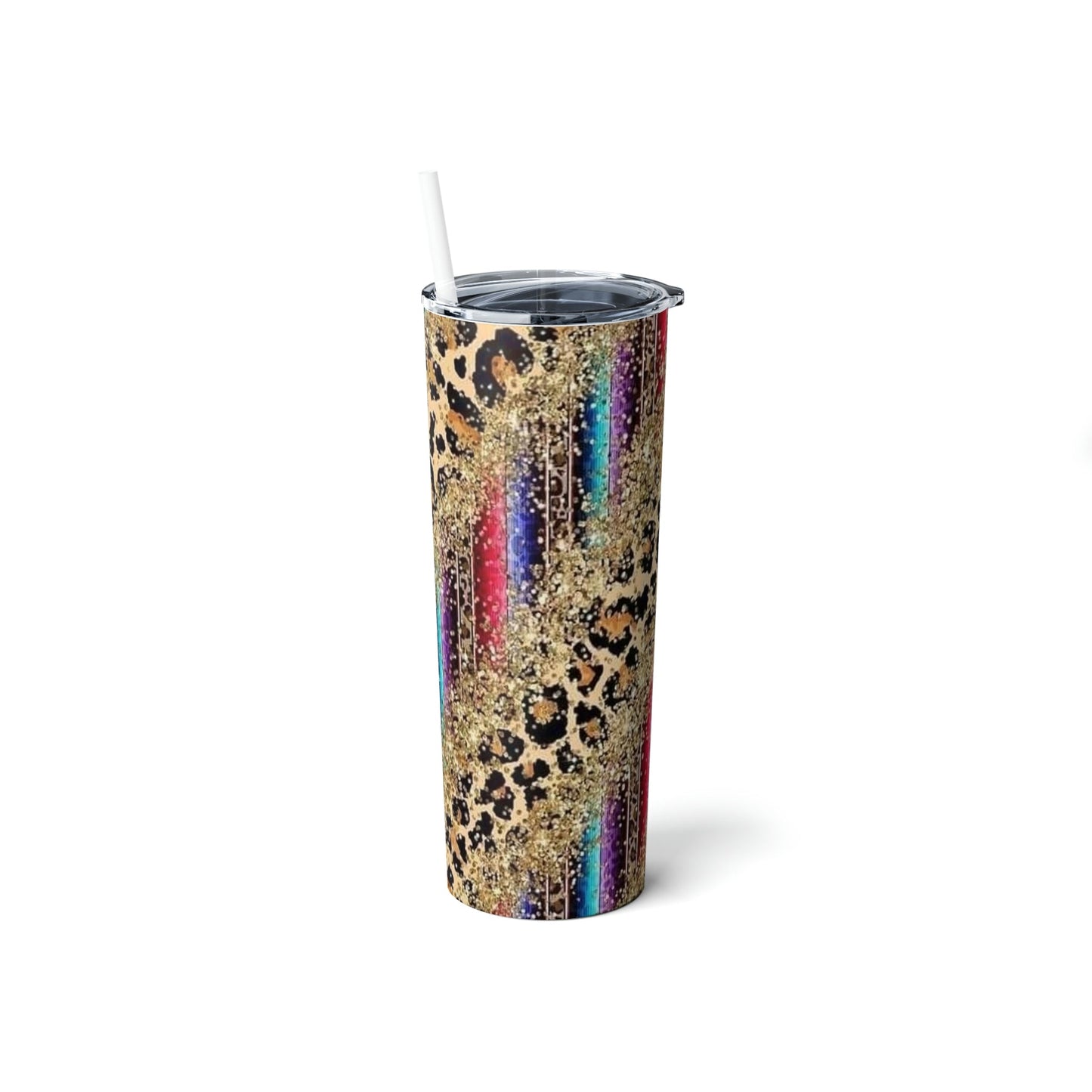 Leopard and Serape - Skinny Tumbler