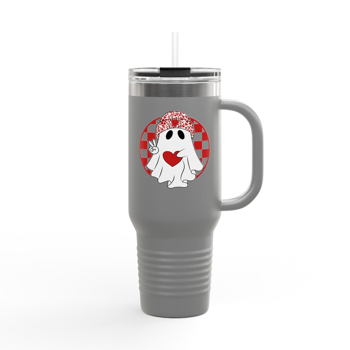 Boo Jee Valentines Ghost Insulated Travel Mug, 40oz