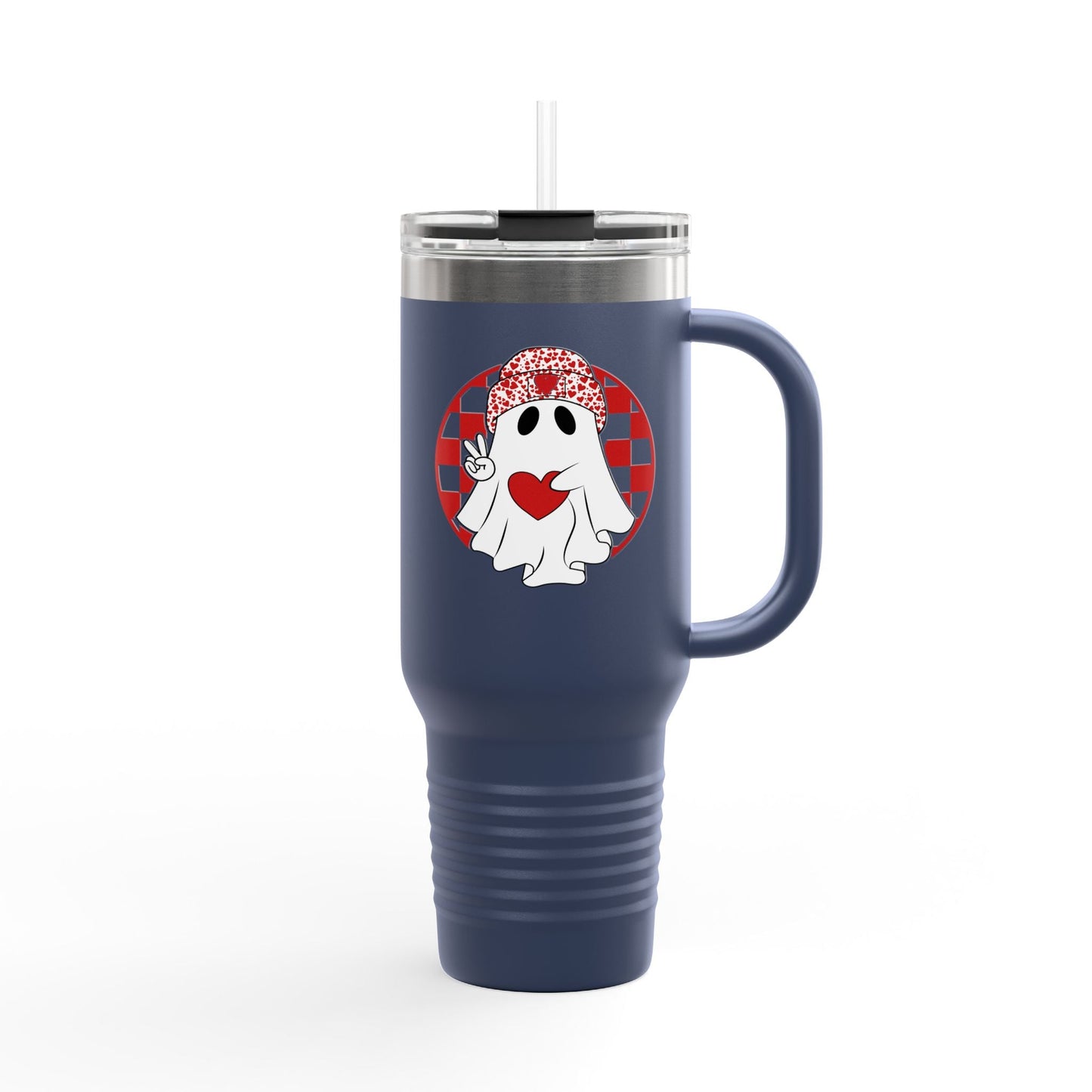 Boo Jee Valentines Ghost Insulated Travel Mug, 40oz