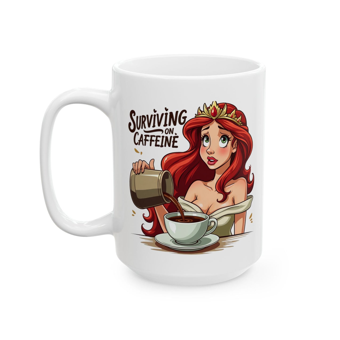 Surviving On Caffeine Ceramic Mug, (11oz, 15oz)