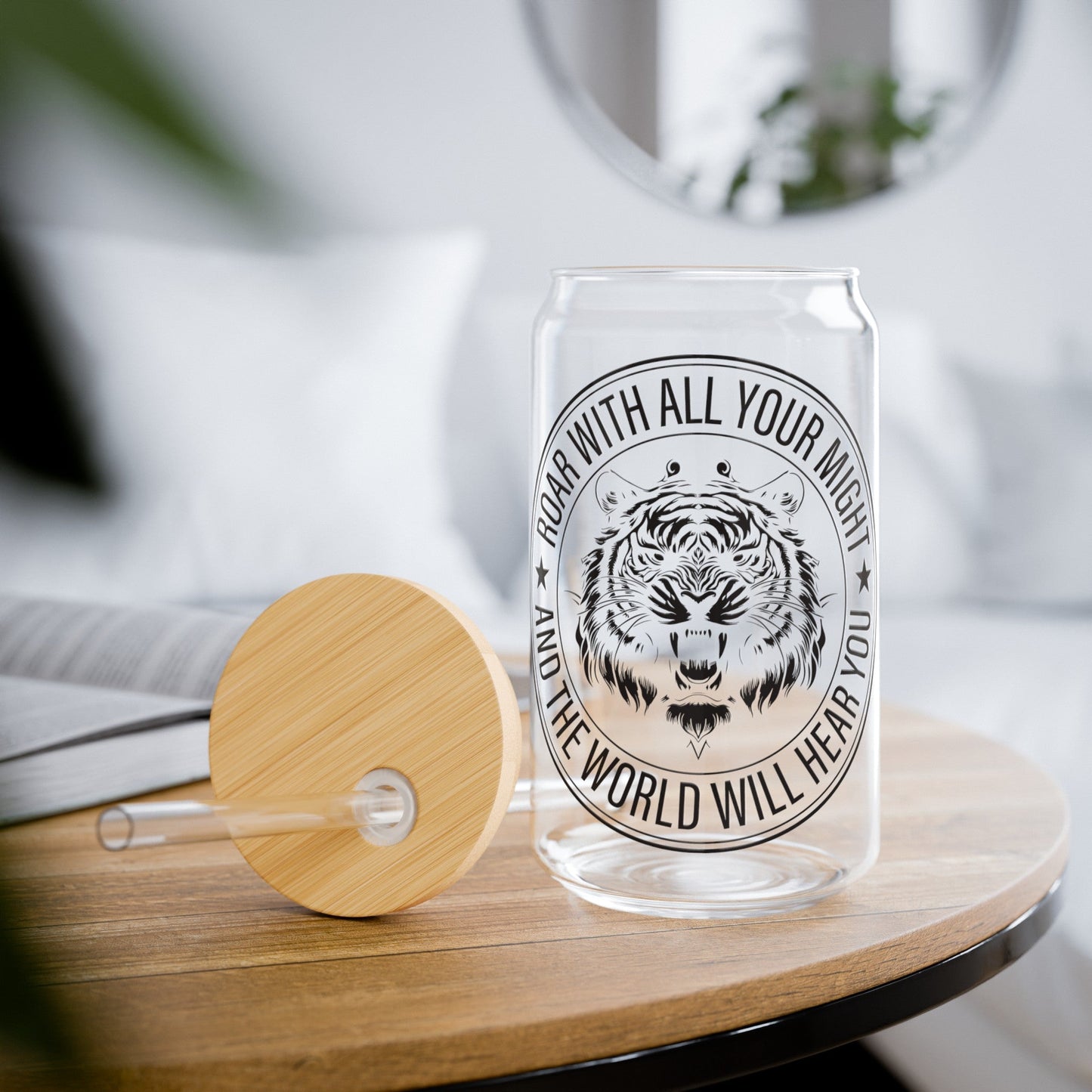 Roar With All Your Might Sipper Glass, 16oz