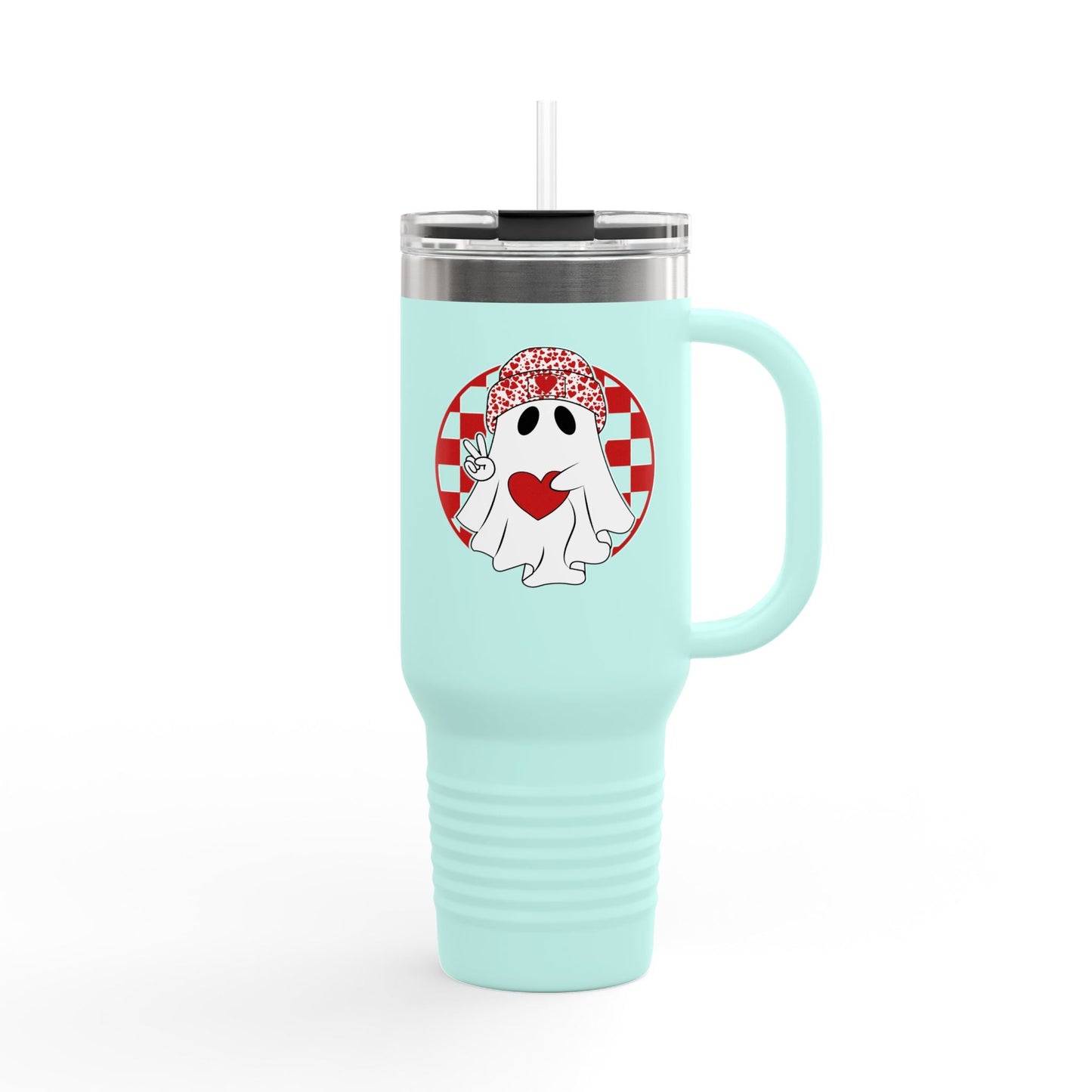 Boo Jee Valentines Ghost Insulated Travel Mug, 40oz