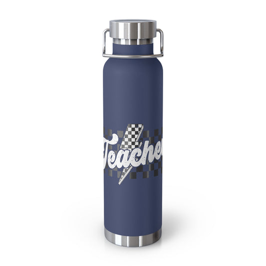 Checkered Teacher Copper Vacuum Insulated Bottle, 22oz