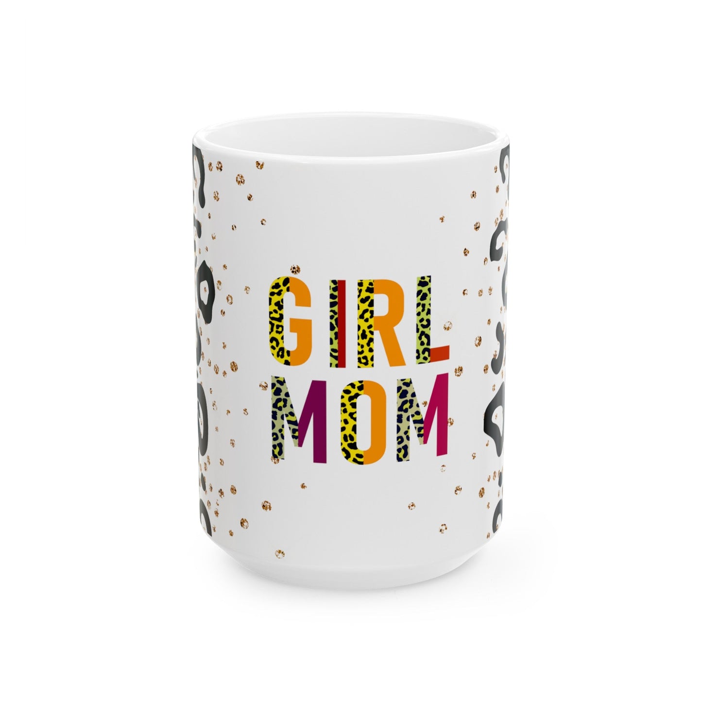 Girl Mom Leopard Ceramic Mug, (11oz, 15oz)