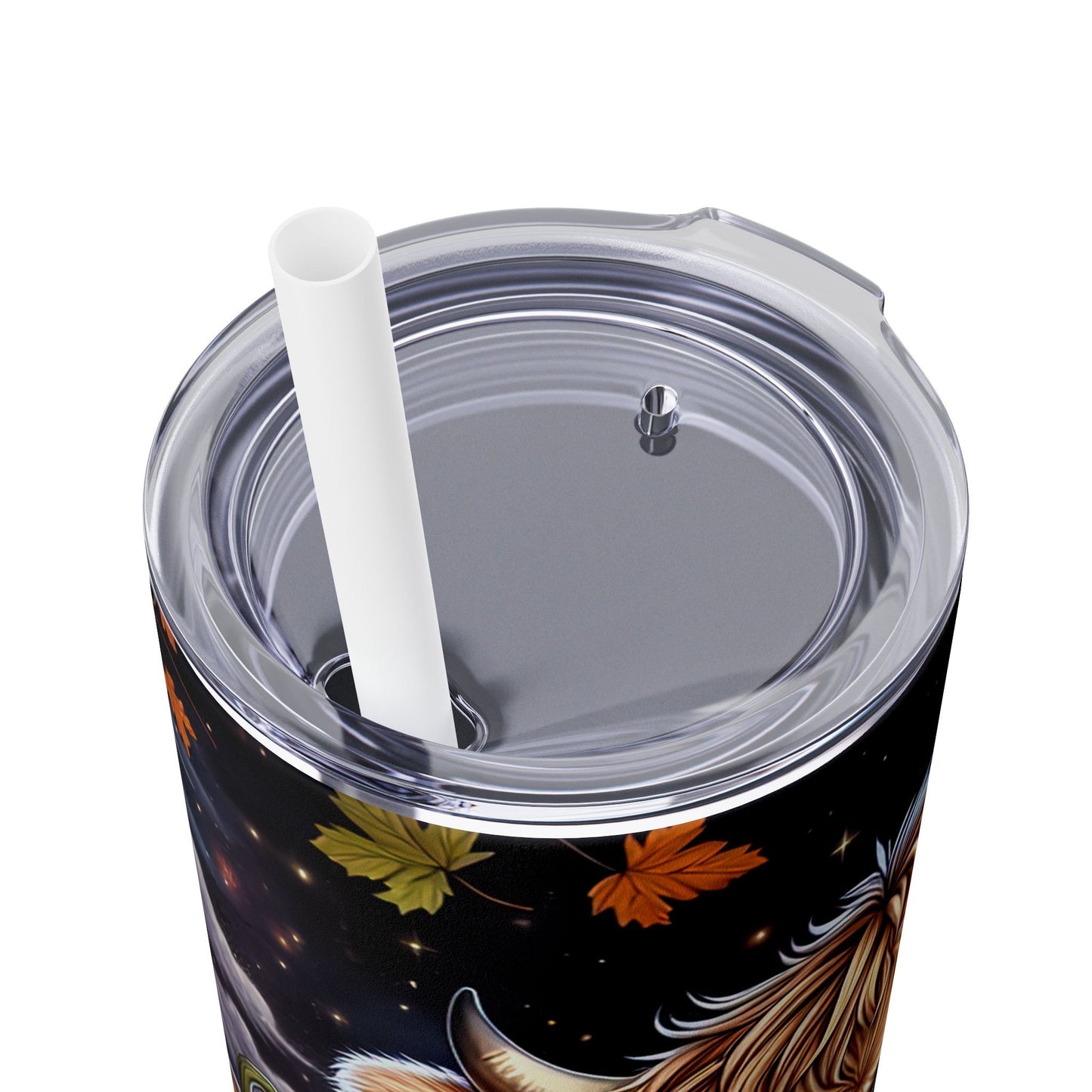 Halloween Cow Skinny Tumbler with Straw, 20oz