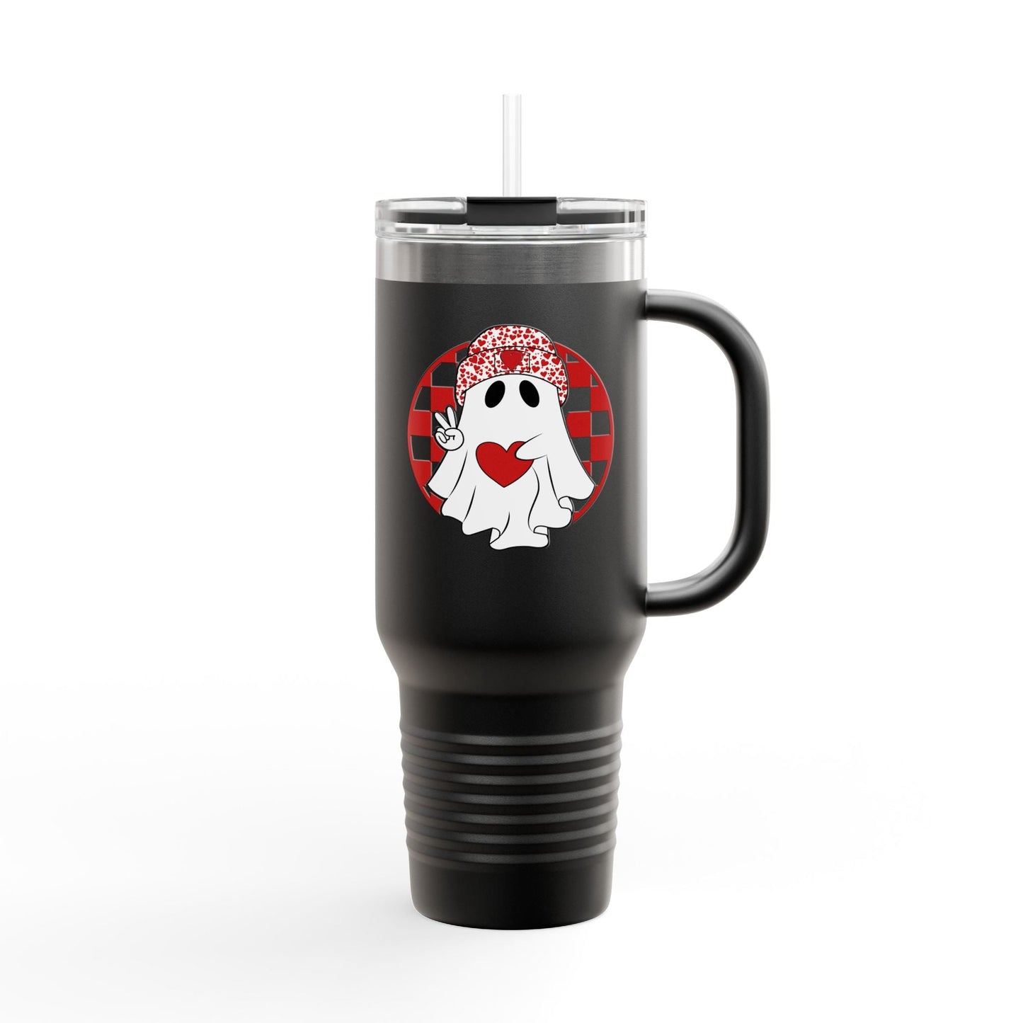 Boo Jee Valentines Ghost Insulated Travel Mug, 40oz