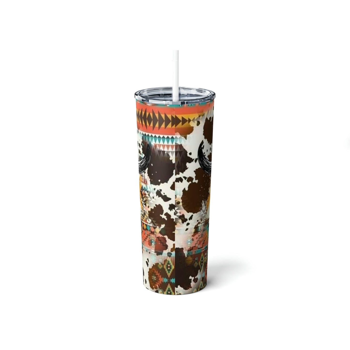 Western Bull Skull Skinny Tumbler