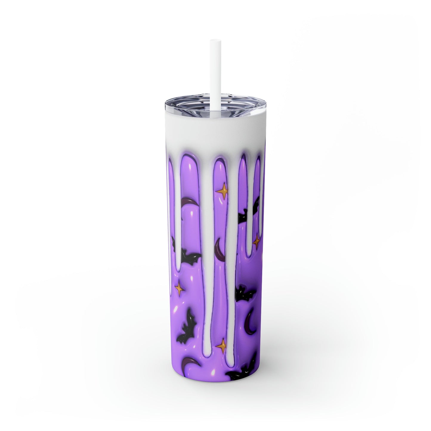 Inflated Batty Skinny Tumbler with Straw, 20oz