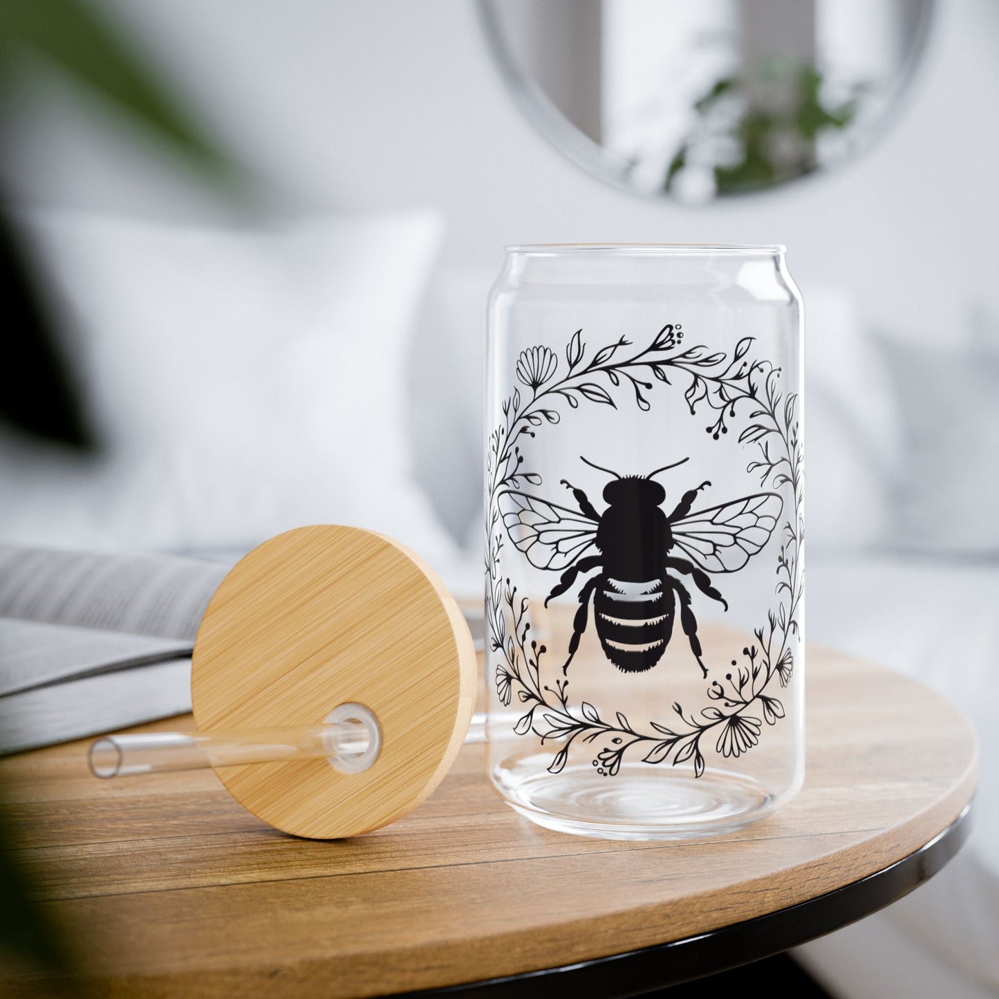 Bee Sipper Glass, 16oz