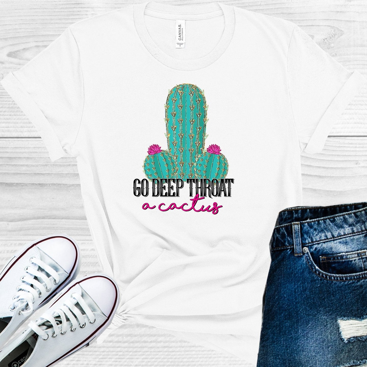 Go Deep Throat a Cactus Graphic Tee