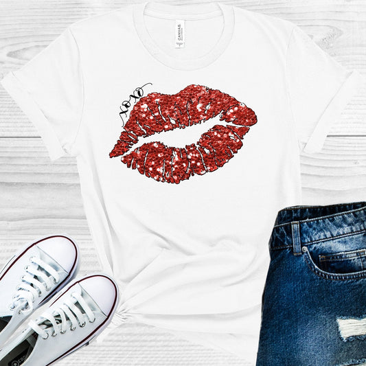 XOXO Glitter Lips Valentine's Day Graphic Tee