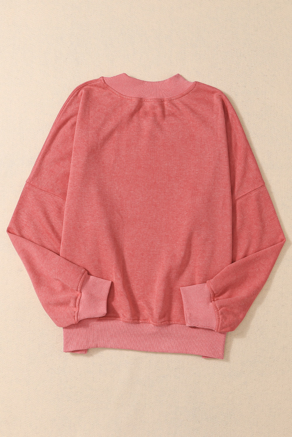 Red Dahlia Drop Shoulder Crew Neck Pullover Sweatshirt