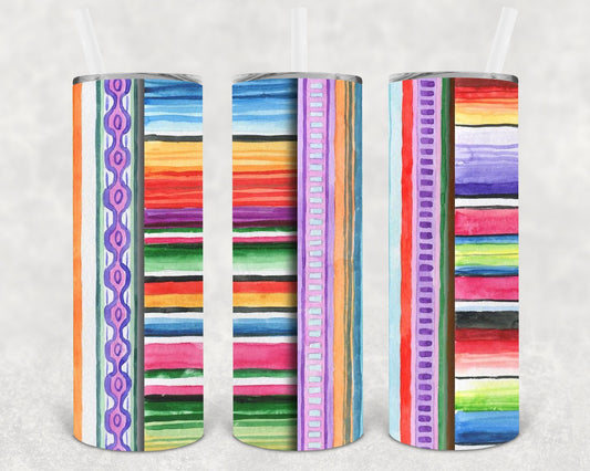 Serape Cow 20 oz Skinny Tumbler