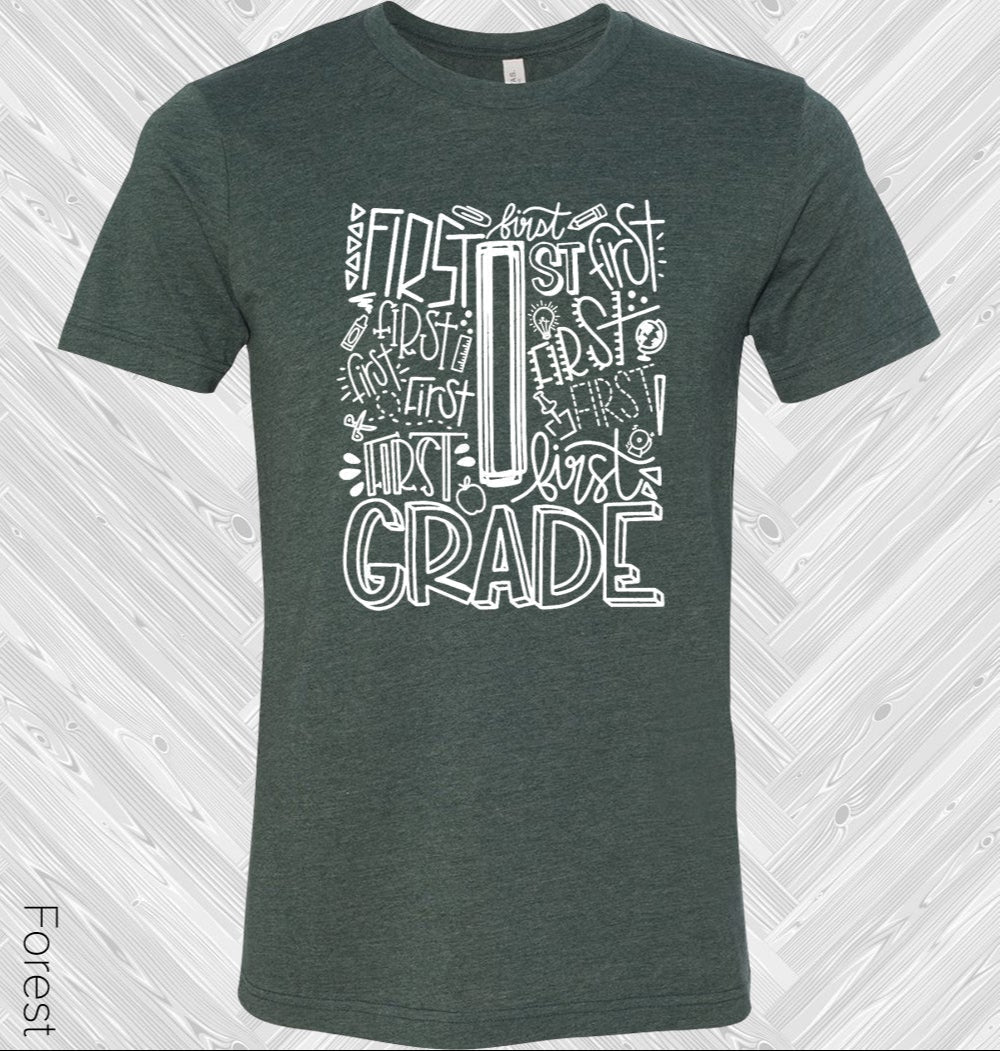 1st Grade Subway Art Graphic Tee