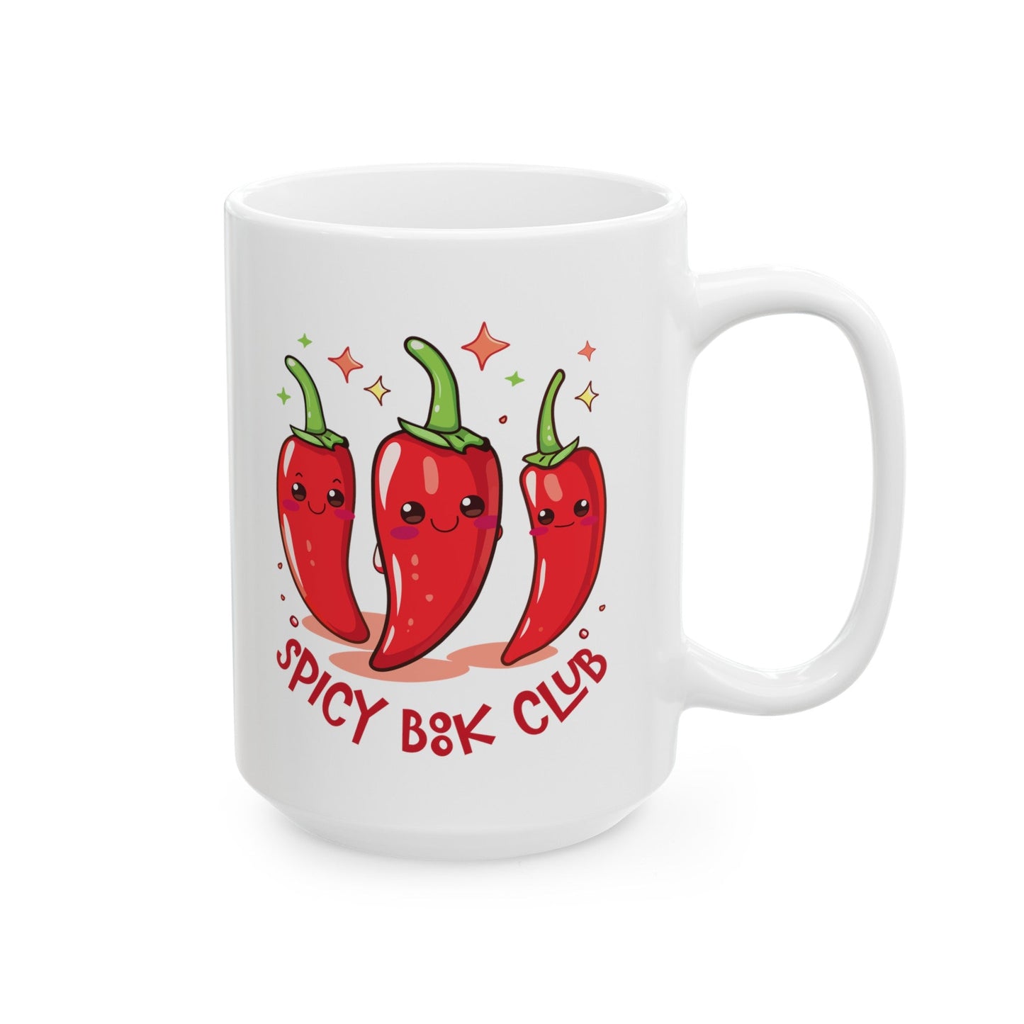 Spicy Book Club Peppers Ceramic Mug, (11oz, 15oz)