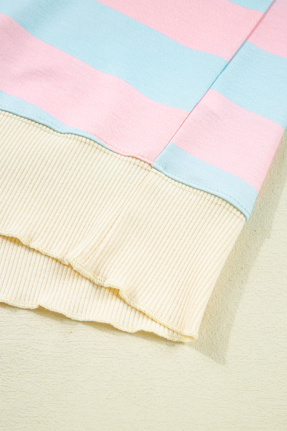 Sky Blue Stripe Colorblock Plus Size Sweatshirt