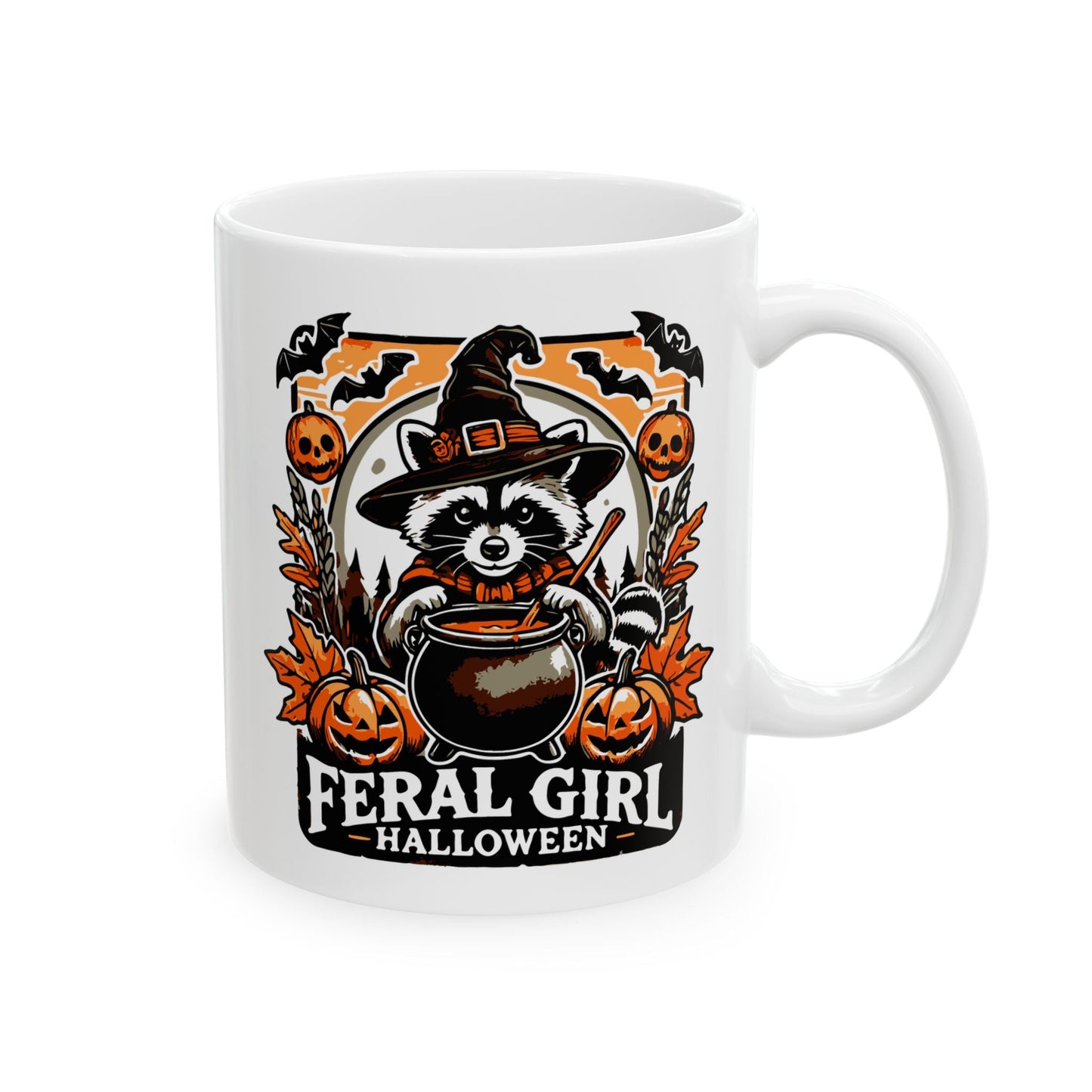 Feral Girl Halloween Ceramic Mug, (11oz, 15oz)