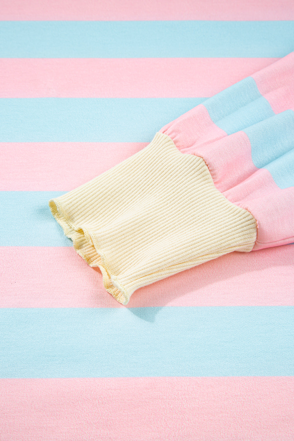 Sky Blue Stripe Colorblock Plus Size Sweatshirt