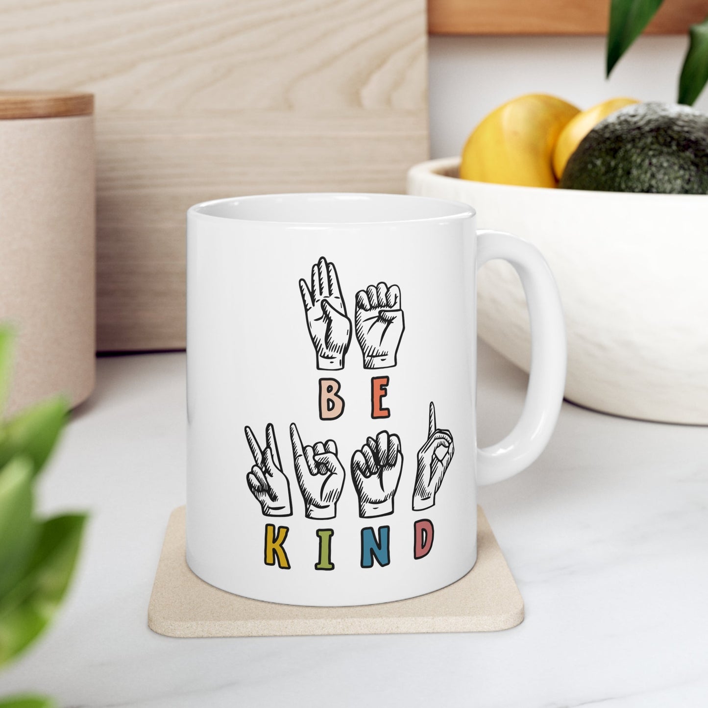 Be Kind Sign Language Ceramic Mug 11oz