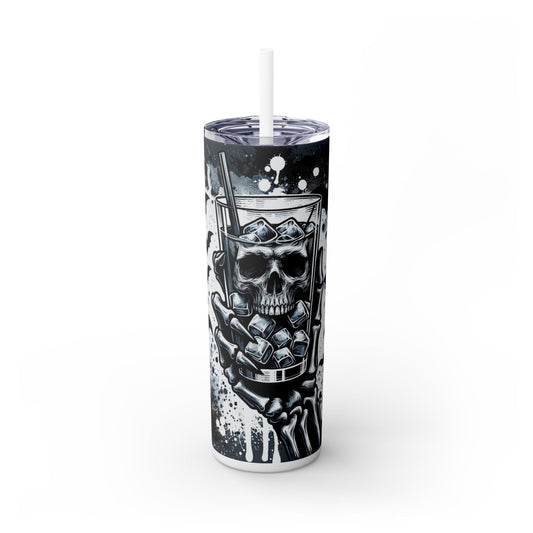 Cold Ice Skellie Skinny Tumbler with Straw, 20oz