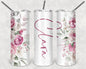Pink Floral Customized 20 oz Skinny Tumbler