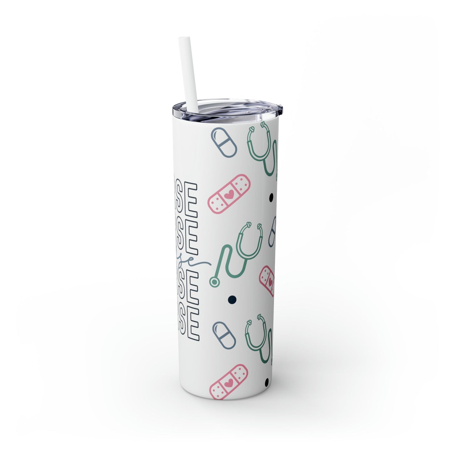 Nurse Skinny Tumbler with Straw, 20oz