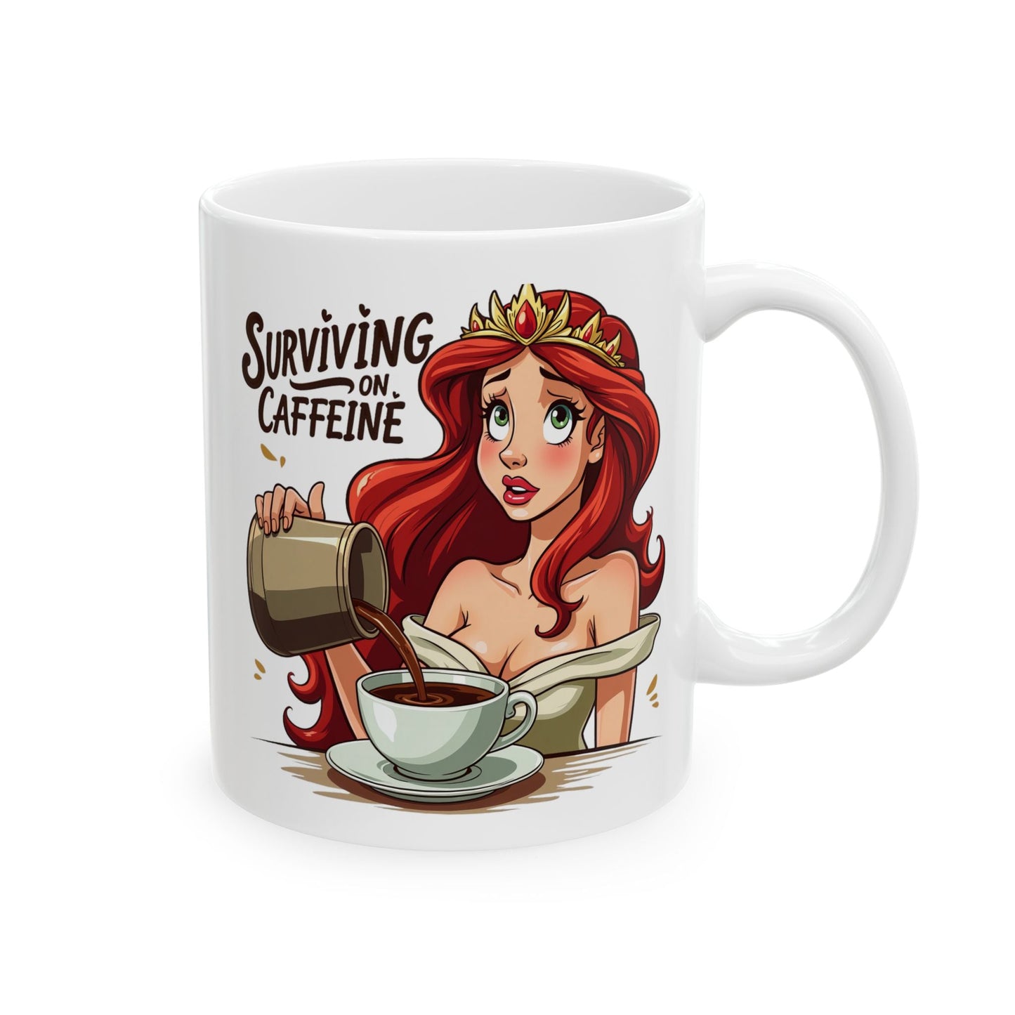 Surviving On Caffeine Ceramic Mug, (11oz, 15oz)