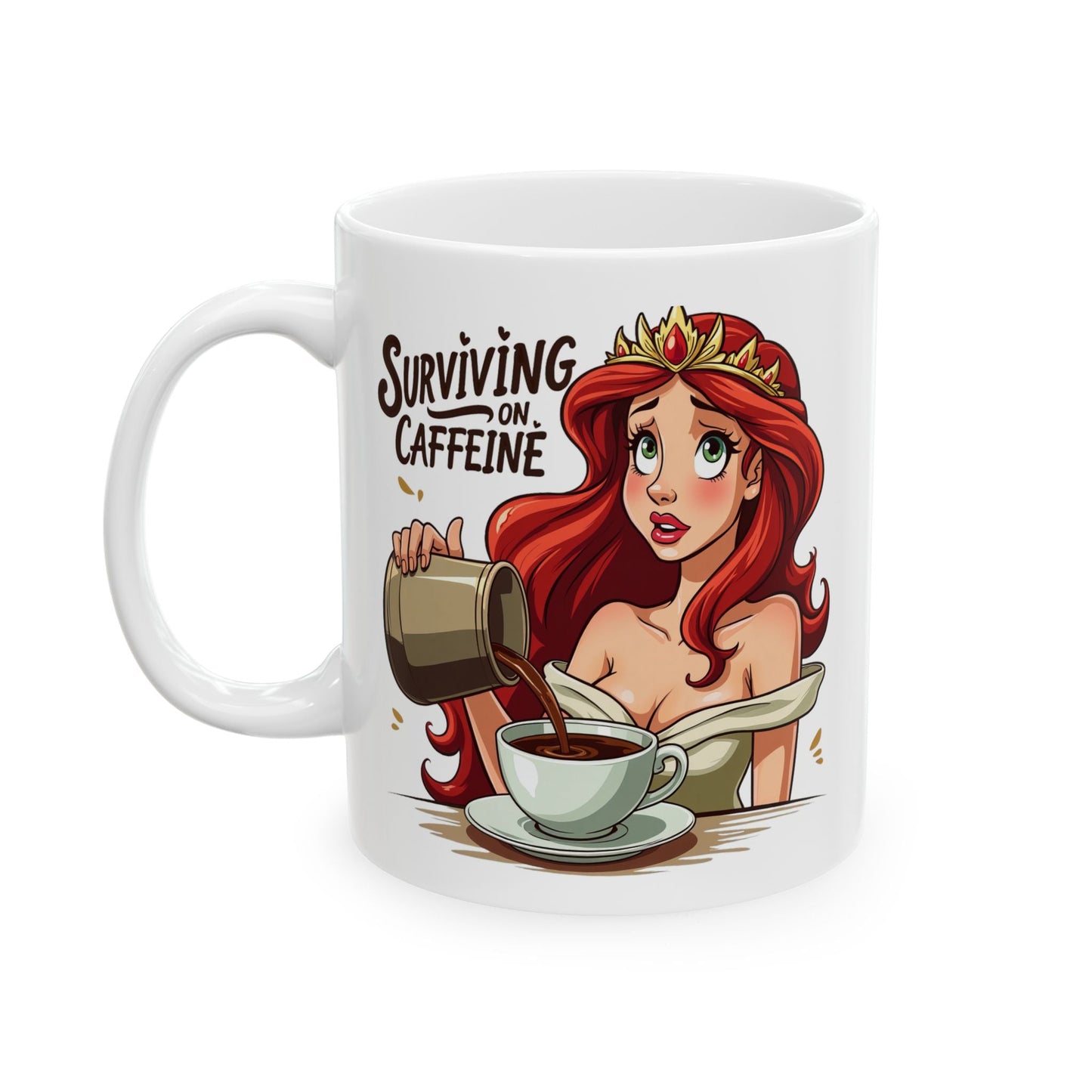 Surviving On Caffeine Ceramic Mug, (11oz, 15oz)