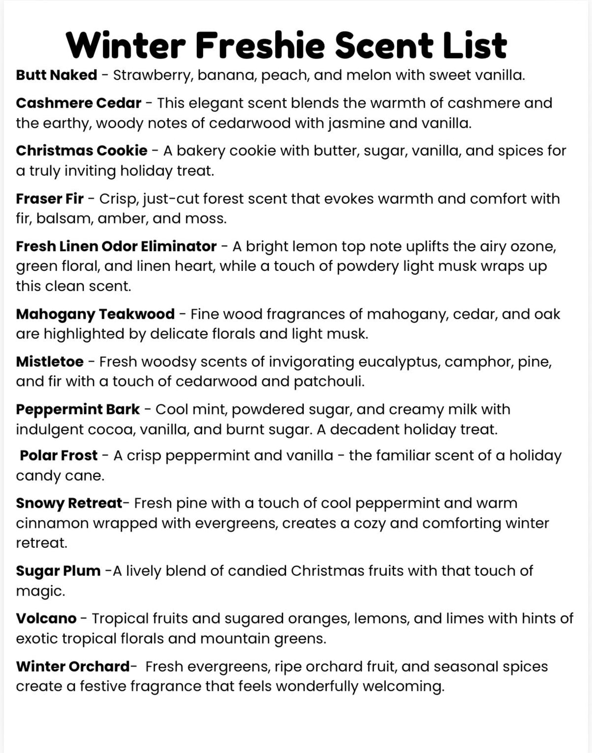 Winter Scent Bags