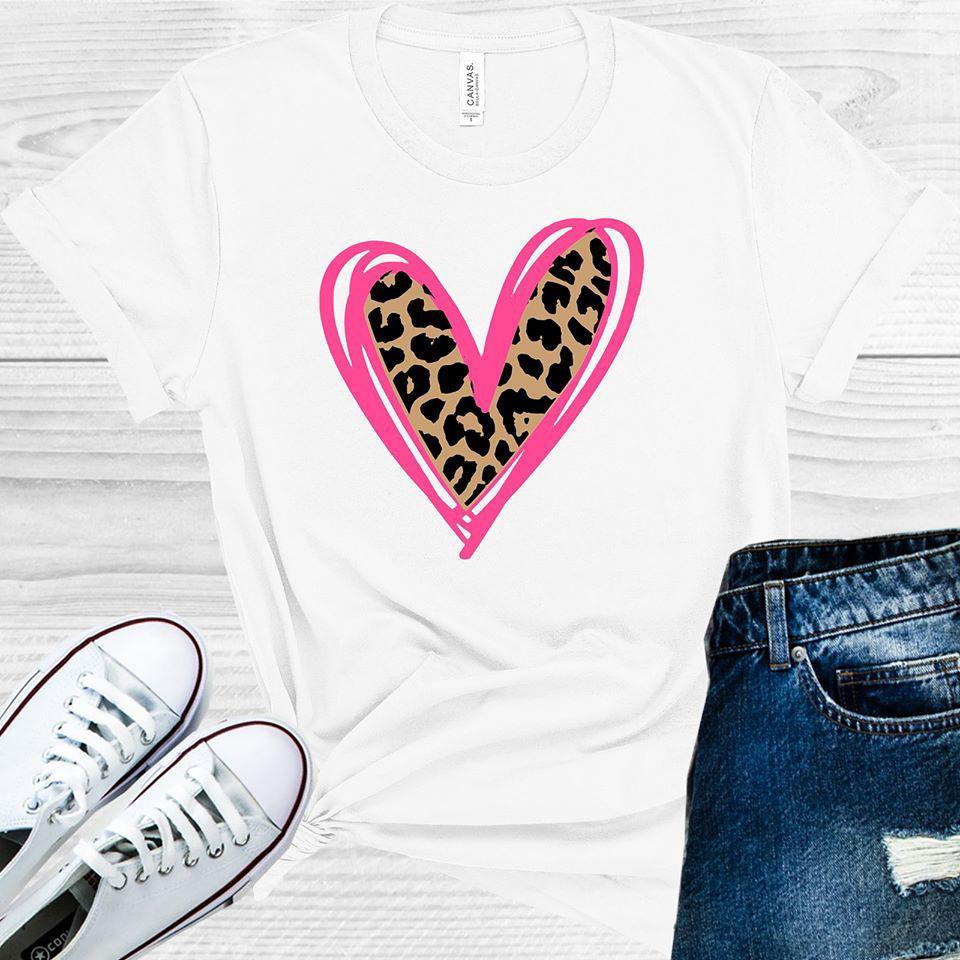 Pink Leopard Heart Valentine's Day Graphic Tee