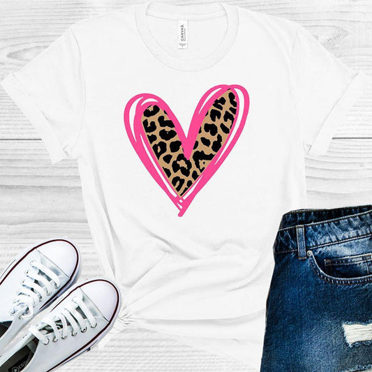 Pink Leopard Heart Valentine's Day Graphic Tee