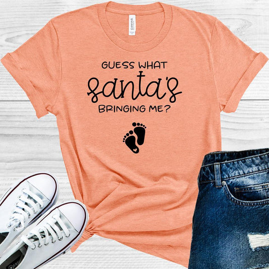 Guess What Santa's Bringing Me Pregnancy Announcement Graphic Tee