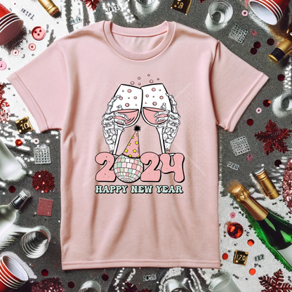 2024 Skelly Champagne Glasses T-Shirt or Crewneck Sweatshirt