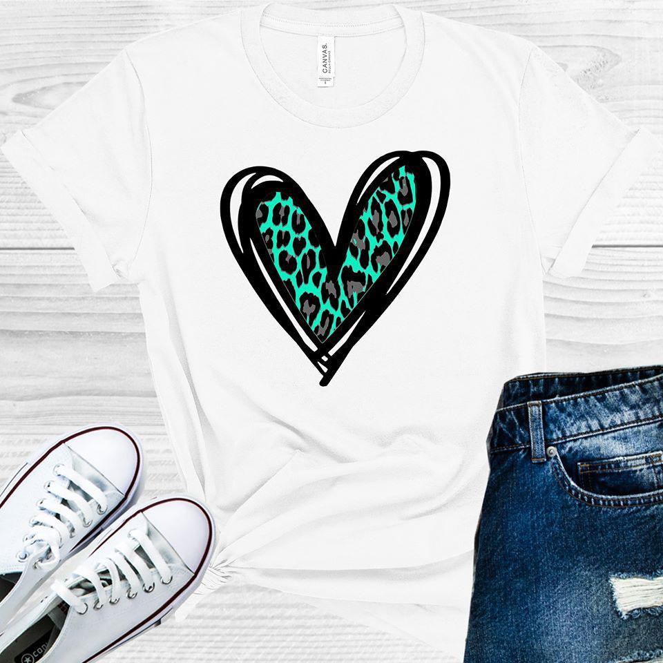Turquoise Leopard Heart Valentine's Day Graphic Tee