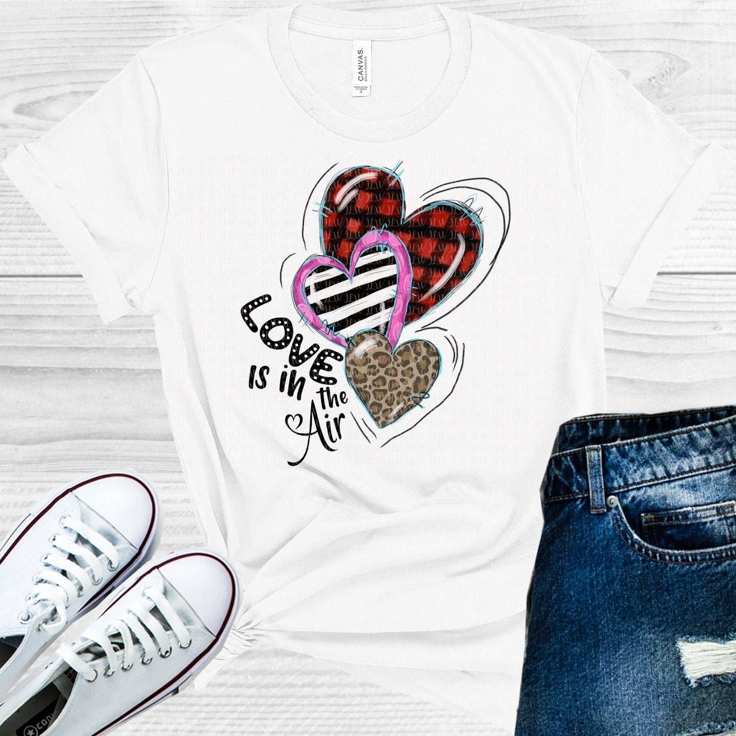 Love is in the Air Hearts Graphic Tee