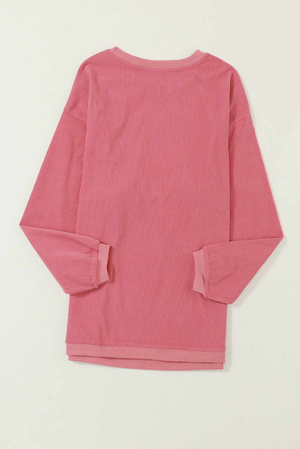 Strawberry Pink IN MY MERRY ERA Loose Fit Corded Sweatshirt