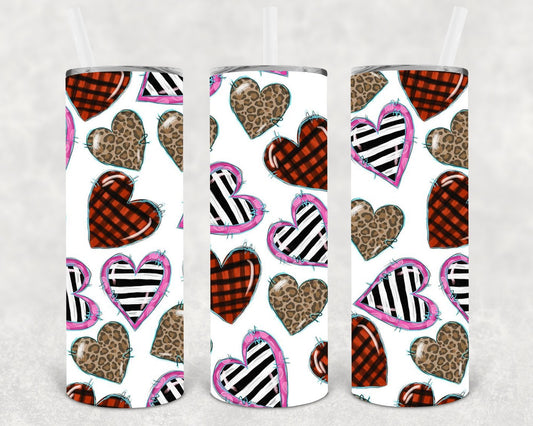 All We Need is Love Hearts 20 oz Skinny Tumbler