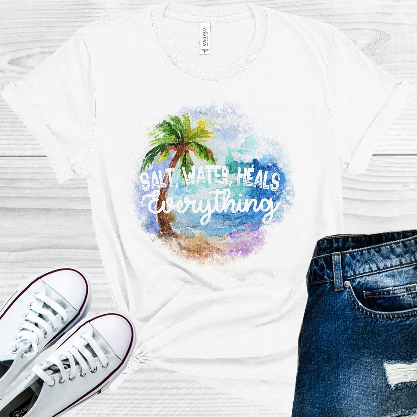Salt Water Heals Everything Ocean Graphic Tee